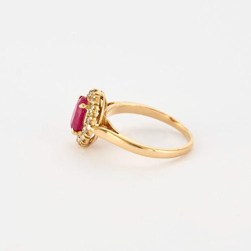 Bague 50 Bague en or jaune rubis et diamants 58 Facettes DV3650-1-50-2