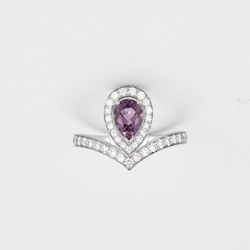 Bague 50 CHAUMET - JOSEPHINE AIGRETTE - Bague en or blanc, améthyste et diamants 58 Facettes DV0790-1-50-2