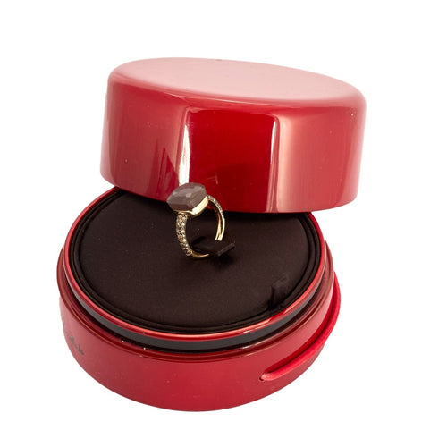 Bague 55 POMELLATO - Nudo Maxi - Bague en Or rose, Pierre de lune et Diamants cognac 58 Facettes DV0184-21-DV0882-1
