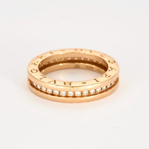 Bague 53 BULGARI - B.zéro1 - Alliance tour complet en or rose et diamants 58 Facettes DV7909-4
