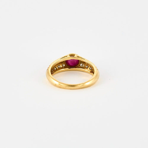 Bague 52 Bague en or jaune, rubis et diamants 58 Facettes DV7611-3-52-1