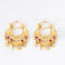 Boucles d'oreilles Créoles savoyardes or jaune et rubis 58 Facettes DV7166-3