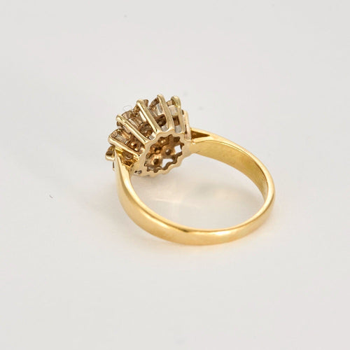 Bague 51 Bague Fleur en or deux tons et diamants 58 Facettes DV0800-2-51-2