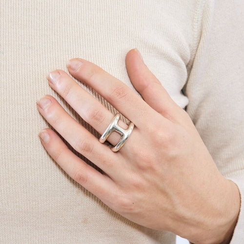 Bague 57 HERMÈS - Osmose - Bague en argent 58 Facettes DV9986-2-57-3