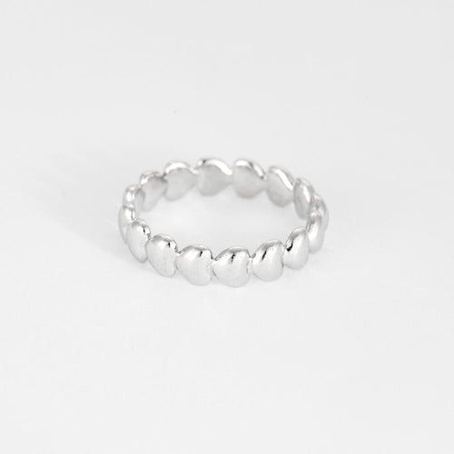 Bague 54 POIRAY - Coeurs Perlés - Bague en en or blanc à motifs de coeurs 58 Facettes DV9986-3-54-3