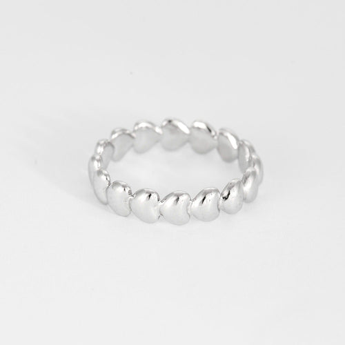 Bague 54 POIRAY - Coeurs Perlés - Bague en en or blanc à motifs de coeurs 58 Facettes DV9986-3-54-3