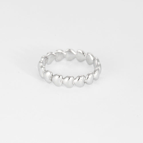 Bague 54 POIRAY - Coeurs Perlés - Bague en en or blanc à motifs de coeurs 58 Facettes DV9986-3-54-3