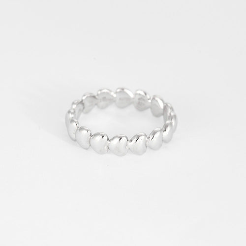 Bague 54 POIRAY - Coeurs Perlés - Bague en en or blanc à motifs de coeurs 58 Facettes DV9986-3-54-3