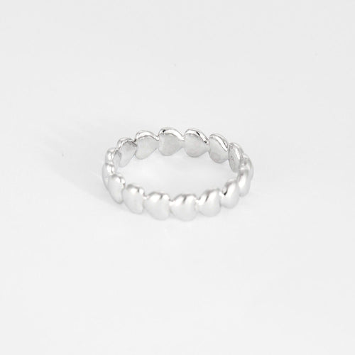 Bague 54 POIRAY - Coeurs Perlés - Bague en en or blanc à motifs de coeurs 58 Facettes DV9986-3-54-3