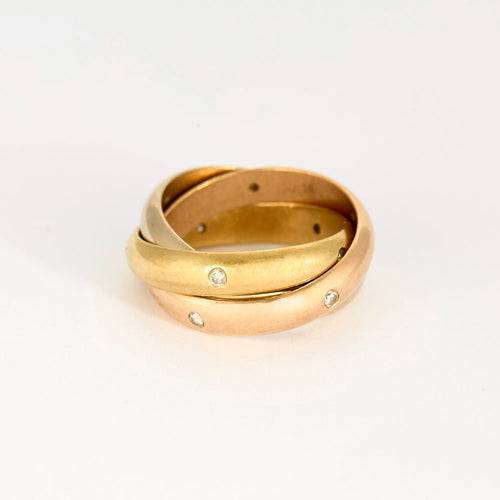Bague 50 CARTIER - Trinity - Alliance trois ors et diamants 58 Facettes DV9883-2-50-2