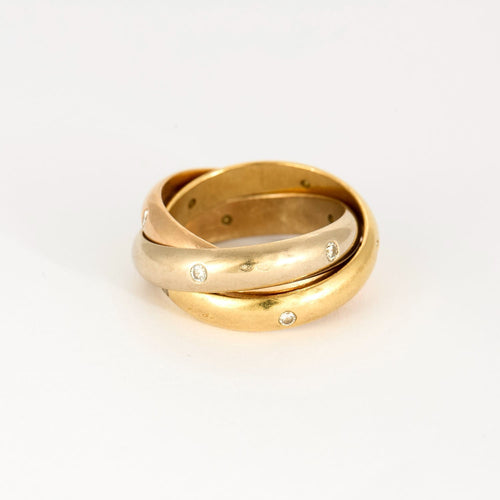Bague 50 CARTIER - Trinity - Alliance trois ors et diamants 58 Facettes DV9883-2-50-2