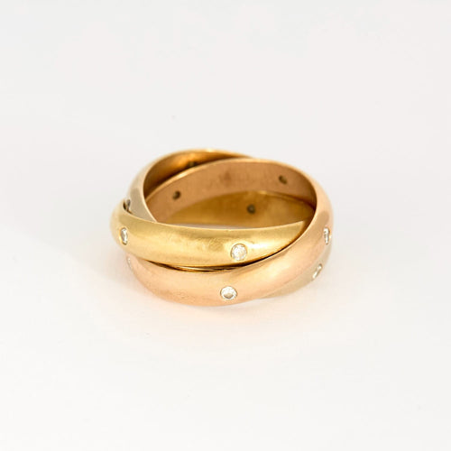 Bague 50 CARTIER - Trinity - Alliance trois ors et diamants 58 Facettes DV9883-2-50-2