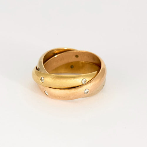 Bague 50 CARTIER - Trinity - Alliance trois ors et diamants 58 Facettes DV9883-2-50-2