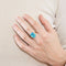 Bague 54 Bague en or jaune, topaze bleue et diamants 58 Facettes DV9335-1-54-3