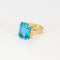 Bague 54 Bague en or jaune, topaze bleue et diamants 58 Facettes DV9335-1-54-3