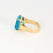 Bague 54 Bague en or jaune, topaze bleue et diamants 58 Facettes DV9335-1-54-3