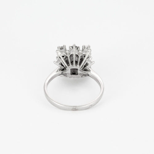 Bague 50 Bague chaton carré,  or gris et diamants 58 Facettes DV8127-2-50-2