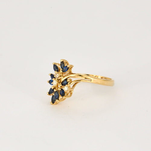 Bague 50 Bague en or jaune, saphirs et diamants 58 Facettes DV0260-8-50-2