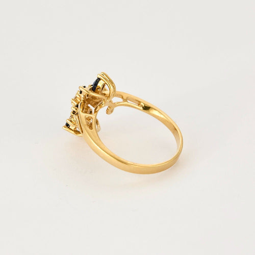Bague 50 Bague en or jaune, saphirs et diamants 58 Facettes DV0260-8-50-2
