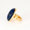 Bague 50 Bague en or jaune et pierre d'imitation bleue. 58 Facettes DV0654-4-50-2