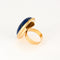 Bague 50 Bague en or jaune et pierre d'imitation bleue. 58 Facettes DV0654-4-50-2