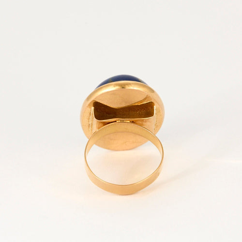 Bague 50 Bague en or jaune et pierre d'imitation bleue. 58 Facettes DV0654-4-50-2