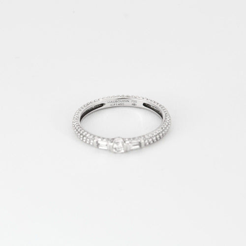 Bague 51.5 MAUBOUSSIN-  Amour Je T'aime - Bague en or blanc et diamants 58 Facettes DV0808-1-515-3