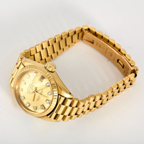Montre ROLEX - Montre Lady Datejust en or jaune et diamants 58 Facettes DV0875-1