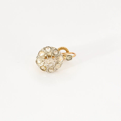 Boucles d'oreilles Paire de boucles d'oreilles "Dormeuses" en or jaune et or blanc et diamants 58 Facettes DDV0528-3