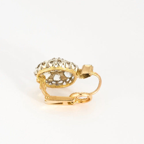 Boucles d'oreilles Paire de boucles d'oreilles "Dormeuses" en or jaune et or blanc et diamants 58 Facettes DDV0528-3