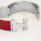 HERMES - Clic H - Bracelet en métal argenté palladié émaillé rouge 58 Facettes DV0654-6