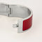 HERMES - Clic H - Bracelet en métal argenté palladié émaillé rouge 58 Facettes DV0654-6