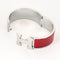 HERMES - Clic H - Bracelet en métal argenté palladié émaillé rouge 58 Facettes DV0654-6