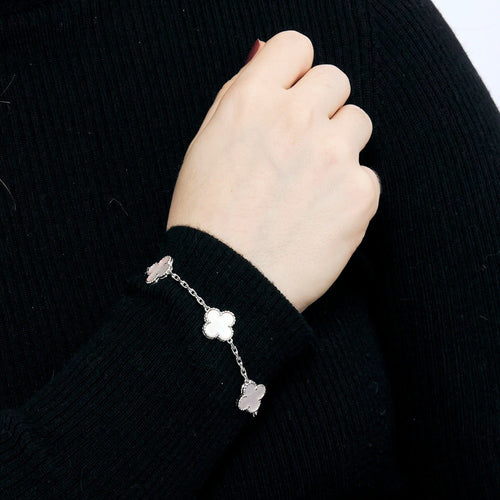 Bracelet VAN-CLEEF & ARPELS - Alhambra - Bracelet Vintage en or gris et nacre 58 Facettes DDV10315-1