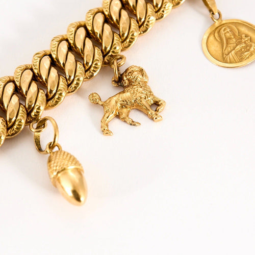 Bracelet Bracelet breloques or jaune et émail 58 Facettes DDV9410-1
