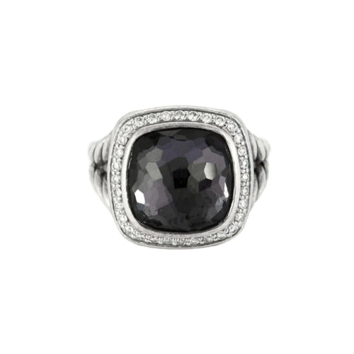 Bague 49 DAVID YURMAN - "Albion" - Bague argent, améthyste et diamants 58 Facettes DV0812-5-49-2