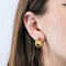 Boucles d'oreilles Parure florale - Broche et boucles d'oreilles or jaune, diamants 58 Facettes DV0843-1