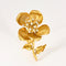 Boucles d'oreilles Parure florale - Broche et boucles d'oreilles or jaune, diamants 58 Facettes DV0843-1