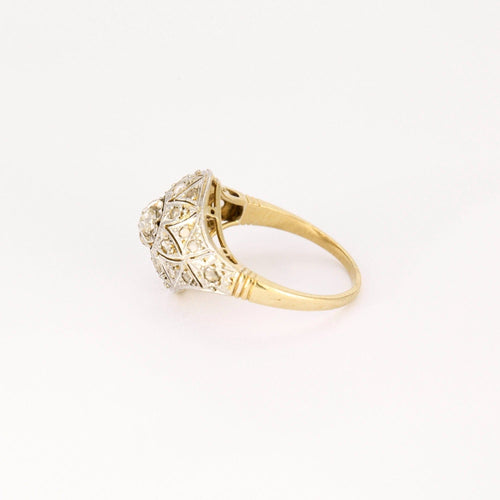 Bague 59 Bague Belle Epoque, or jaune, platine et diamants 58 Facettes DV0867-1-59-2