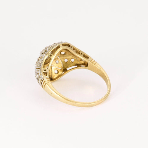 Bague 59 Bague Belle Epoque, or jaune, platine et diamants 58 Facettes DV0867-1-59-2
