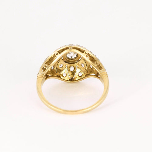 Bague 59 Bague Belle Epoque, or jaune, platine et diamants 58 Facettes DV0867-1-59-2