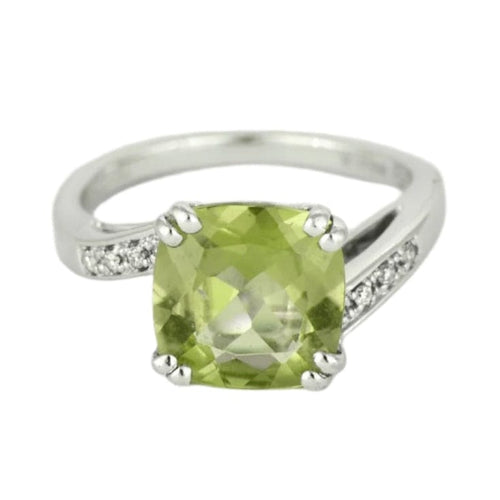 Bague 48.5 MAUBOUSSIN - "Mom je t'aime" - Bague or blanc, péridot et diamants 58 Facettes DV0812-3-485-2