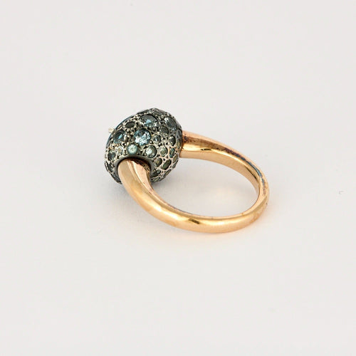 Bague 54 POMELLATO - Tabou - Bague or rose, argent, aigue marine 58 Facettes DV0812-2-54-3