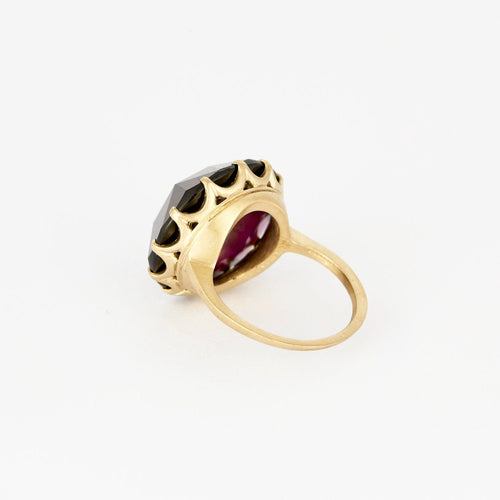 Bague 49 ANACONDA - "Millegriffes" - Bague or gris, tourmaline "Deep Pink" 58 Facettes DV0812-8-49-2