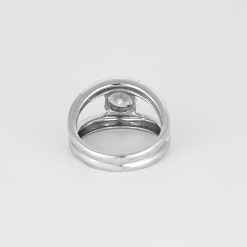 Bague 52 Bague type "Bandeau" en or gris et diamants 58 Facettes DV0808-6-52-1