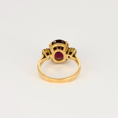 Bague 51 Bague en or jaune,  grenat almandin et diamants 58 Facettes DV0808-9-51-2