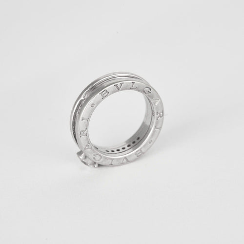 Bague 50 BULGARI - B.Zero1 - Solitaire or blanc et diamants 58 Facettes DV8685-3-50-2