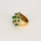 Bague 49 Bague boule deux ors, émeraudes cabochons et diamants 58 Facettes DV0156-5-49-2