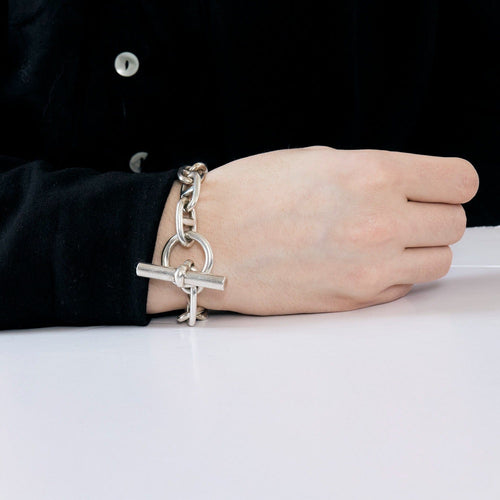 Bracelet HERMÈS- Chaîne d'Ancre - Bracelet  "Grand modèle" en argent 58 Facettes DV0839-3