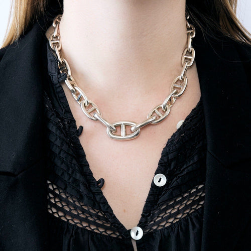 Collier HERMÈS-  Chaîne d'Ancre - Collier en argent 58 Facettes DV0839-4